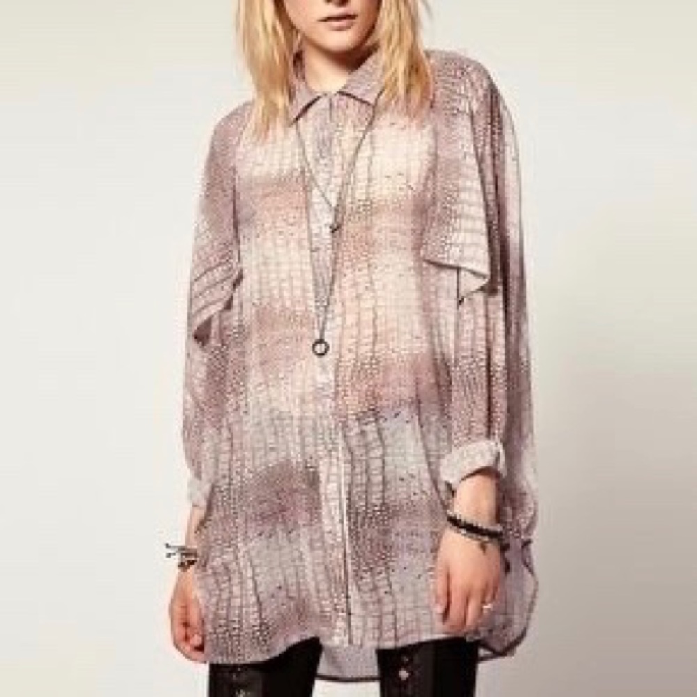 Style Stalker Snake Print Chiffon Blouse